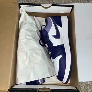 Nike Air Jordan 1 low Purple and White Shoes